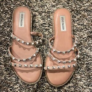 Steve Madden Pink Studded Sandals with Clear Straps
